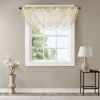 Diamond Sheer Embroidered Waterfall Valance Ivory 38x46"