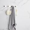Towel Hook Bright Polishing 304 Stainless Steel Towel Robe Coat Rack Rows of Four Hooks Silver Bathroom Accessories for Home Storage Organization