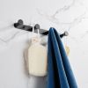 Towel Hook Matte Black Stainless Steel Towel Robe Coat Rack Rows of Four Hooks Bathroom Accessories for Home Storage Organization,Hallway,Foyer