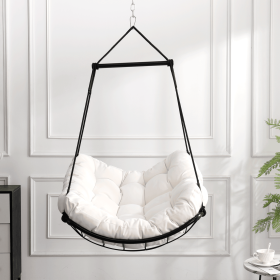 Hammock Chair Swing with Cushion - Outdoor Indoor Hanging Hammock Chair for Patio, Porch, Bedroom, Garden, Courtyard (Color: as Pic)