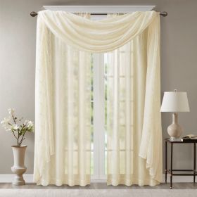 Diamond Sheer Embroidered Window Scarf (Color: as Pic)