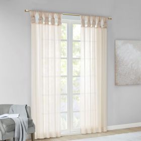 Twisted Tab Voile Sheer Window Pair (Color: as Pic)