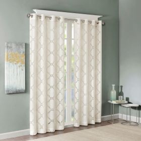 Fretwork Burnout Sheer Curtain Panel (Only 1 Pc Panel) (Color: as Pic)