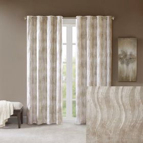 Printed Jacquard Grommet Top Total Blackout Curtain Panel (Only 1 Pc Panel) (Color: as Pic)