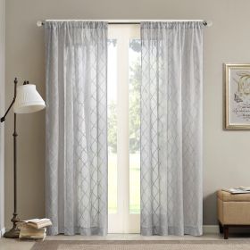 Diamond Sheer Window Curtain Panel (Only 1 Pc Panel) (Color: as Pic)