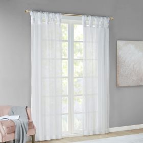 Twist Tab Voile Sheer Window Pair (Color: as Pic)