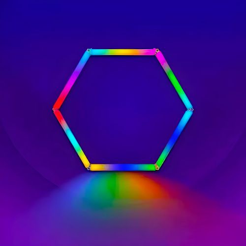 RGBW Hexagon Modular Suspended Lighting, Wall Lights, Honeycomb Ceiling Light for Garage, Basement, Gaming Room, Warehouse, Gym