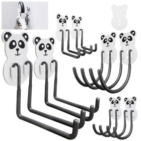 8 small size hooks, Panda shaped (max weight: 42 lbs.) (Color: as picture)