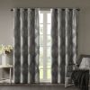 Ogee Knitted Jacquard Total Blackout Curtain Panel (Only 1 Pc Panel)