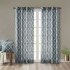 Fretwork Print Grommet Top Window Curtain Panel (Only 1 Pc Panel)