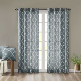 Fretwork Print Grommet Top Window Curtain Panel (Only 1 Pc Panel) (Color: as Pic)