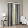 Knitted Jacquard Damask Total Blackout Grommet Top Curtain Panel (Only 1 Pc Panel)