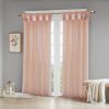 Floral Embellished Cuff Tab Top Solid Curtain Panel(Only 1 Pc Panel)