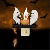 Ghost Campfire Flickering Night Light, 3D Small Electric Faux Campfire Night Light, Home Decorations