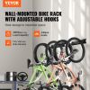 VEVOR Bike Storage Rack, 4 Bike Racks and 2 Helmets Hooks, Wall Mount Bike Storage Hanger, Home & Garage Organizer
