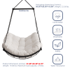 Hammock Chair Swing with Cushion - Outdoor Indoor Hanging Hammock Chair for Patio, Porch, Bedroom, Garden, Courtyard