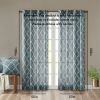Fretwork Print Grommet Top Window Curtain Panel (Only 1 Pc Panel)